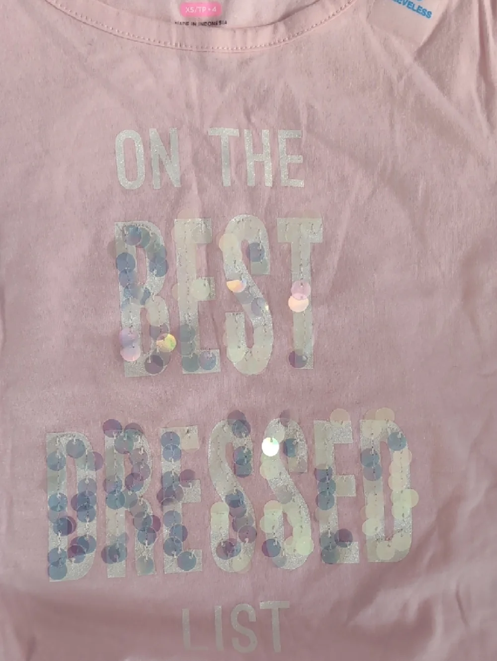The Children's Place Pink Sequin Tank with White Butterfly Leggings - XS/4 - Picture 3 of 8